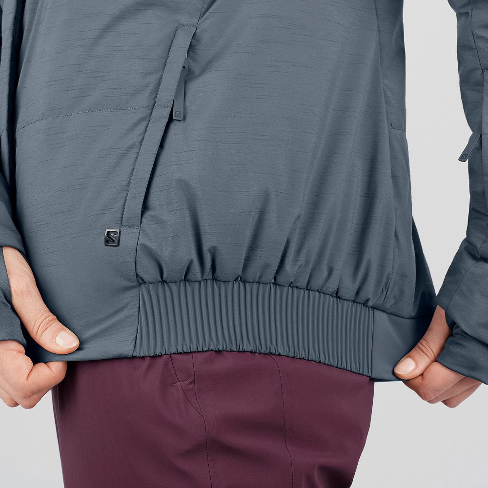 Grey Women's Salomon SNUGGLY WARM W Ski Jackets | 128-QZOSXD