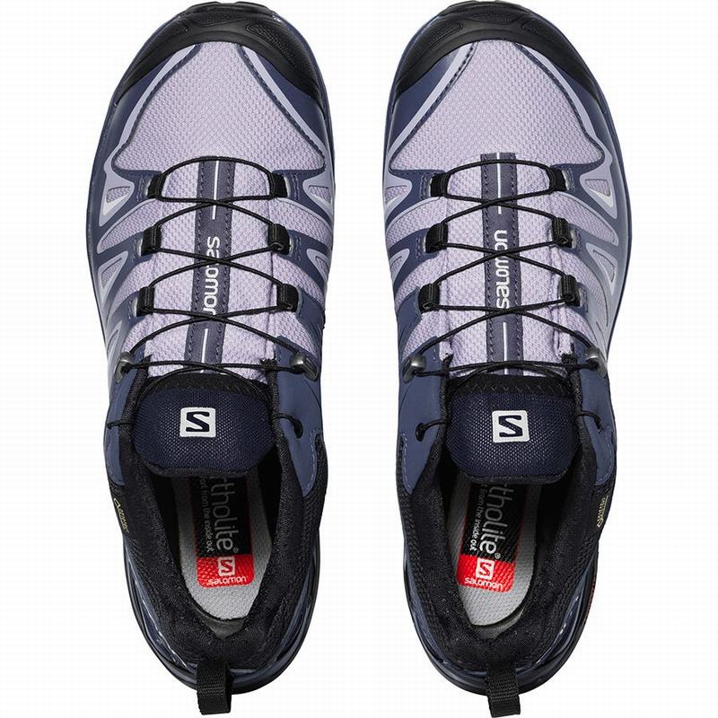 Lavender / Blue Women's Salomon X ULTRA 3 GORE-TEX Hiking Shoes | 381-JVKPNF