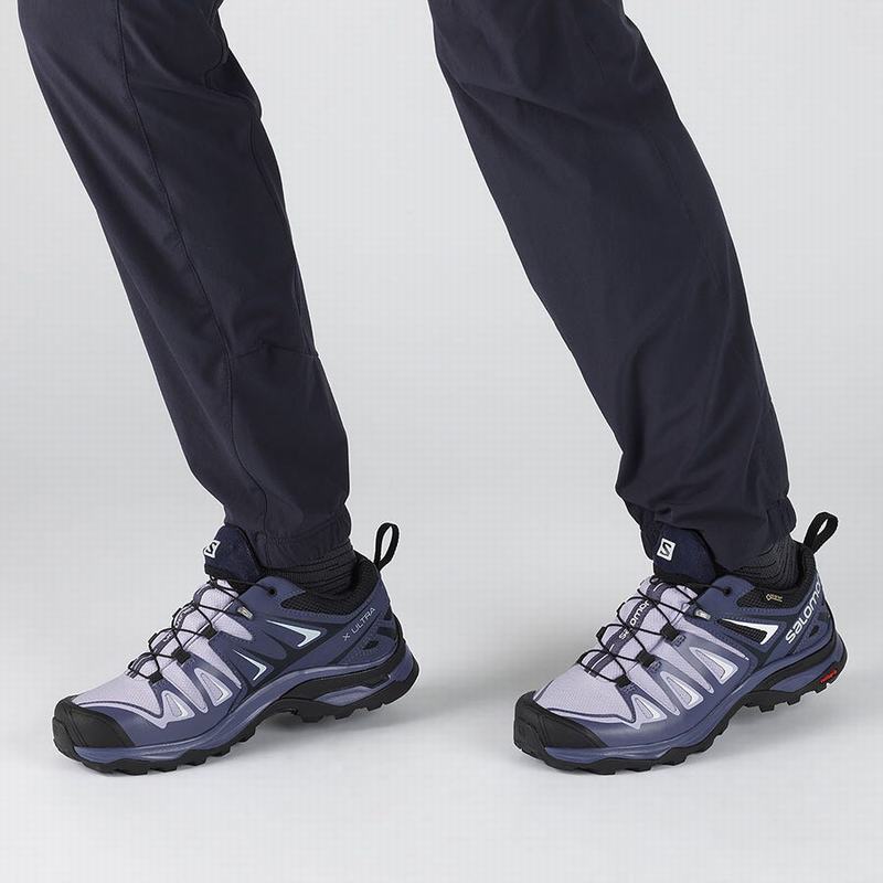 Lavender / Blue Women's Salomon X ULTRA 3 GORE-TEX Hiking Shoes | 381-JVKPNF