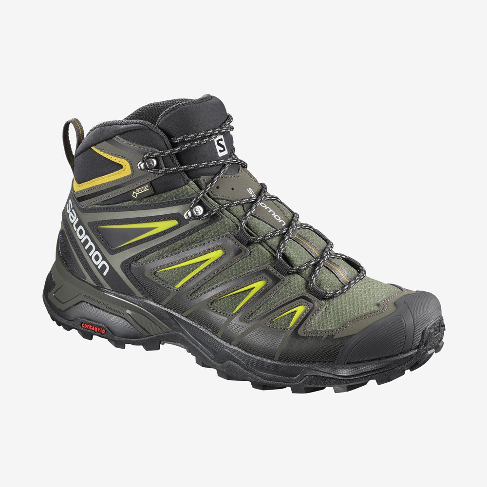 Multicolor Men\'s Salomon X ULTRA 3 WIDE MID GORE-TEX Hiking Boots | 865-JDUNKS