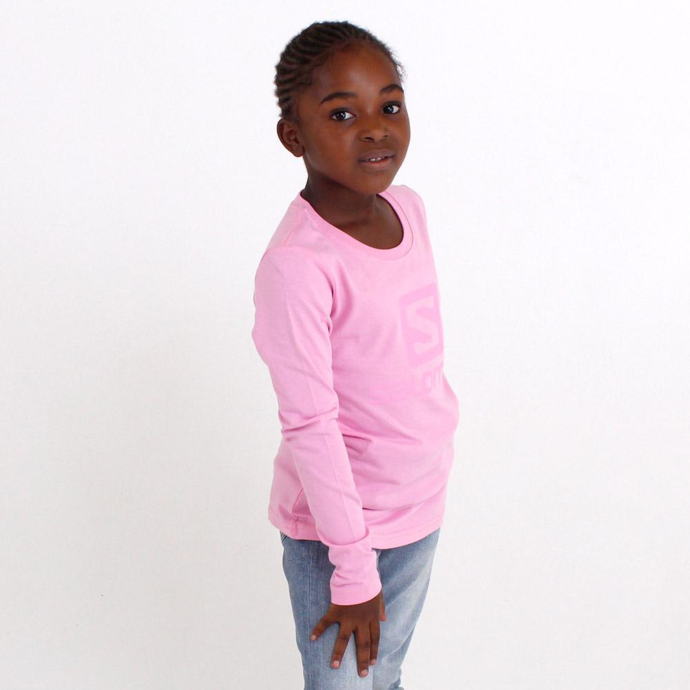 Pink Kids' Salomon WARRIOR LS G T Shirts | 698-CVZWMD