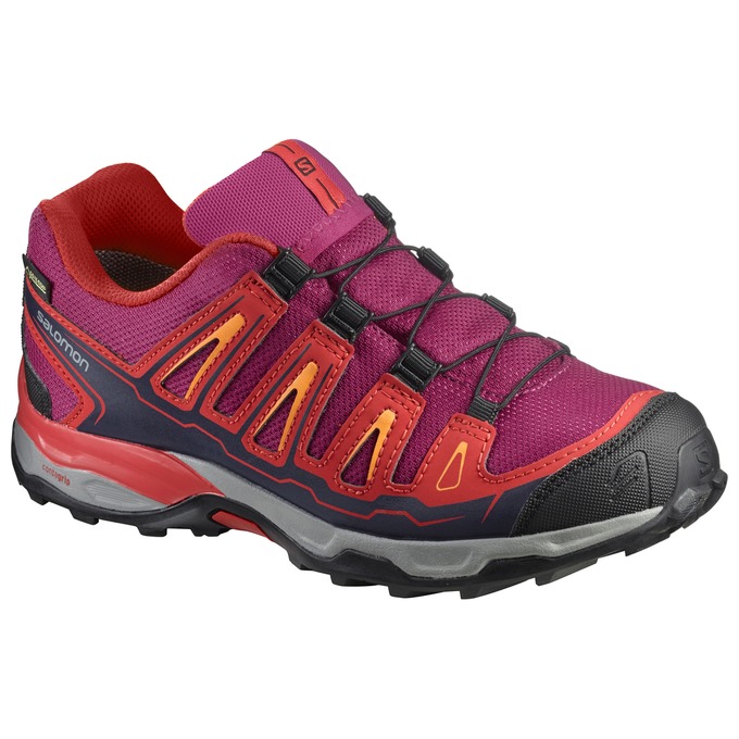 Purple / Orange Kids\' Salomon X-ULTRA GTX J Hiking Shoes | 365-XZBOTU