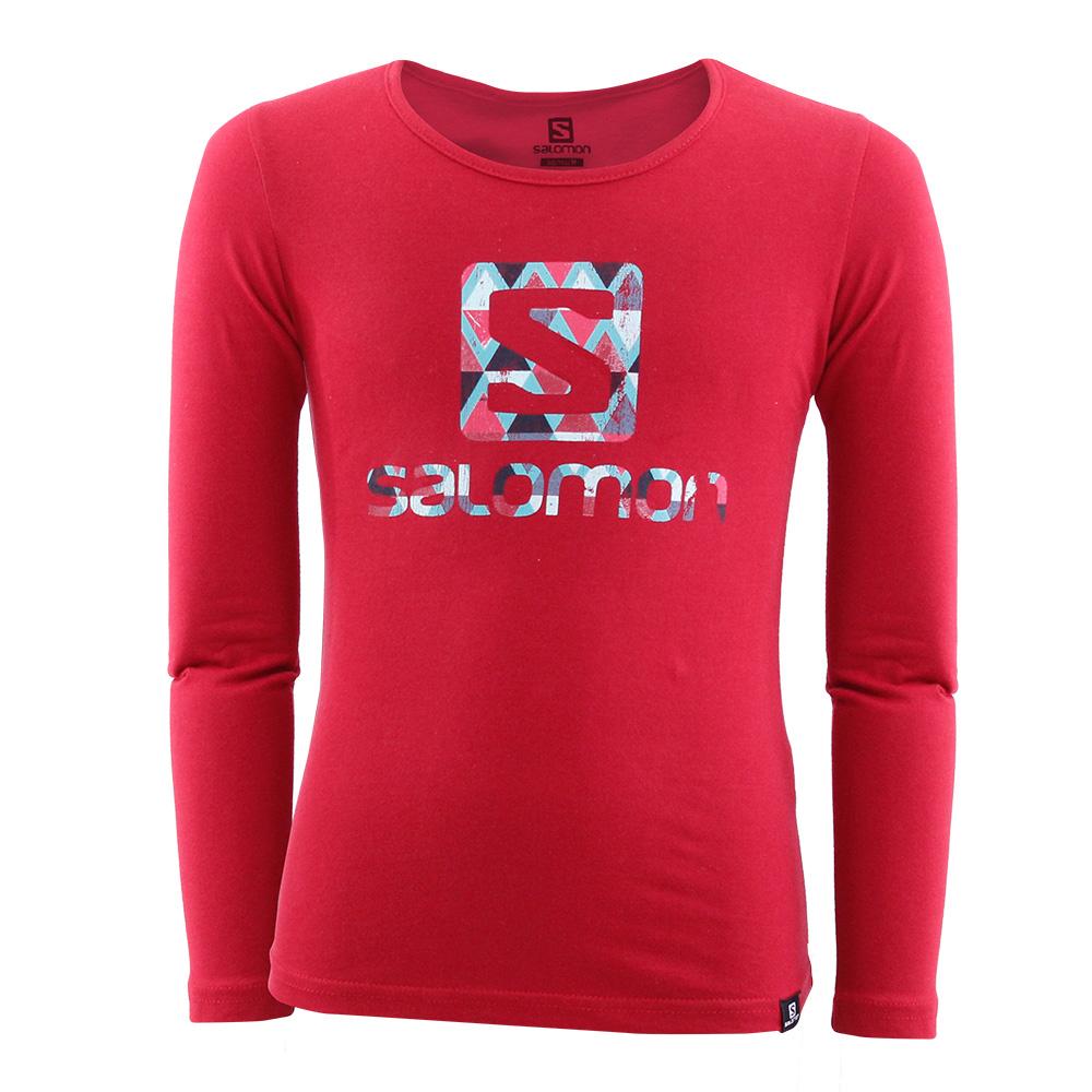 Red Kids\' Salomon SWAZI LS G T Shirts | 075-ZFDNJG