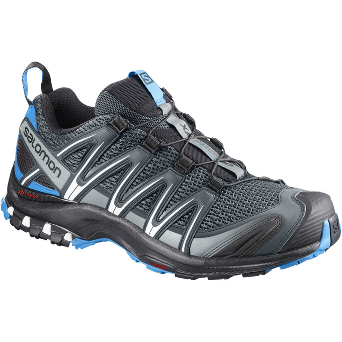 Silver / Black Men\'s Salomon XA PRO 3D Trail Running Shoes | 798-GTRLZA