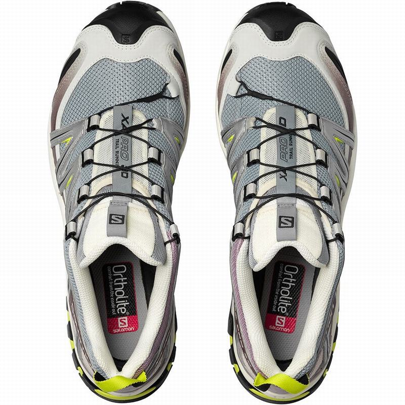 Silver / Light Green Men's Salomon XA PRO 3D Trail Running Shoes | 215-MEGROI