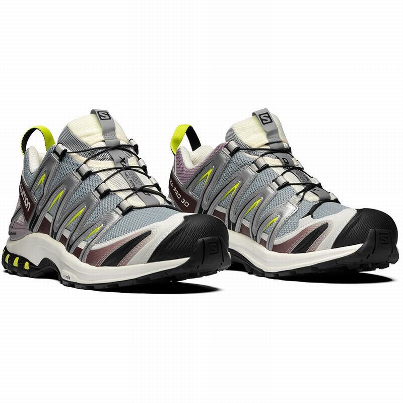 Silver / Light Green Men's Salomon XA PRO 3D Trail Running Shoes | 215-MEGROI