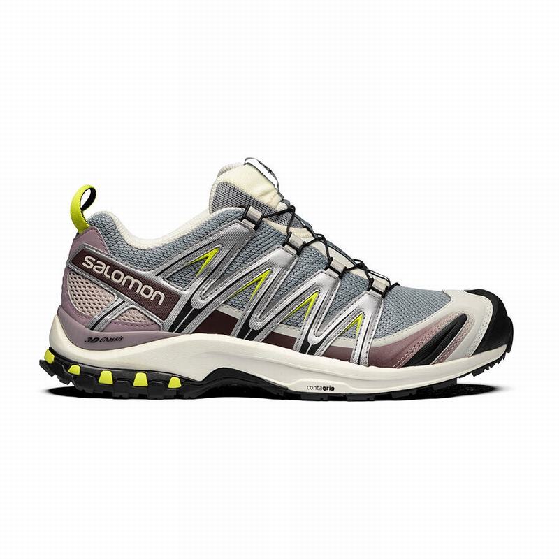 Silver / Light Green Men\'s Salomon XA PRO 3D Trail Running Shoes | 215-MEGROI
