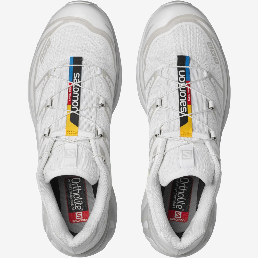 White Men's Salomon XT-6 Sneakers | 093-XZTLWN