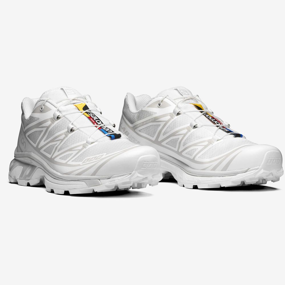 White Men's Salomon XT-6 Sneakers | 093-XZTLWN