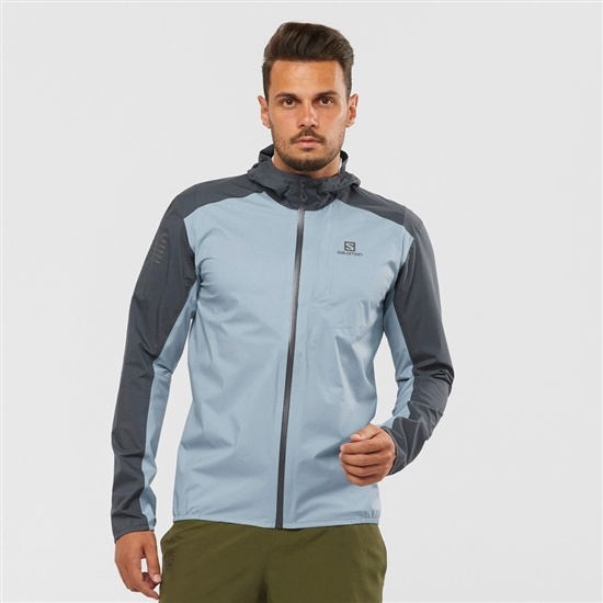 Ashley Blue Men's Salomon BONATTI 2.5L Waterproof Jackets | 728-SXCFPO