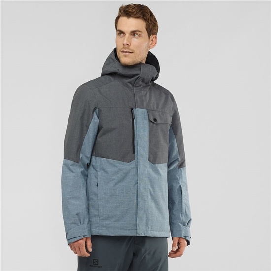 Ashley Blue Men's Salomon POWDERSTASH M Ski Jackets | 376-RAOTCX