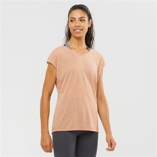 Beige Women's Salomon COMET SHAPED W Tank | 197-JEMGOA