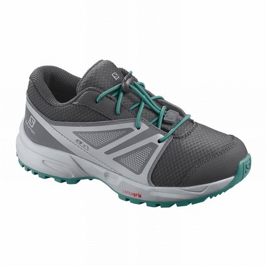 Black / Blue Kids' Salomon SENSE CLIMASALOMON WATERPROOF Trail Running Shoes | 827-AEHPMB