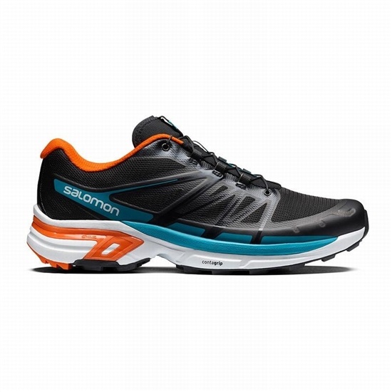 Black / Blue Men's Salomon XT-WINGS 2 Trail Running Shoes | 037-ARYTZN