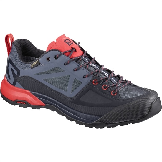 Black / Coral Men's Salomon X ALP SPRY GTX W Hiking Boots | 571-GOCRNU