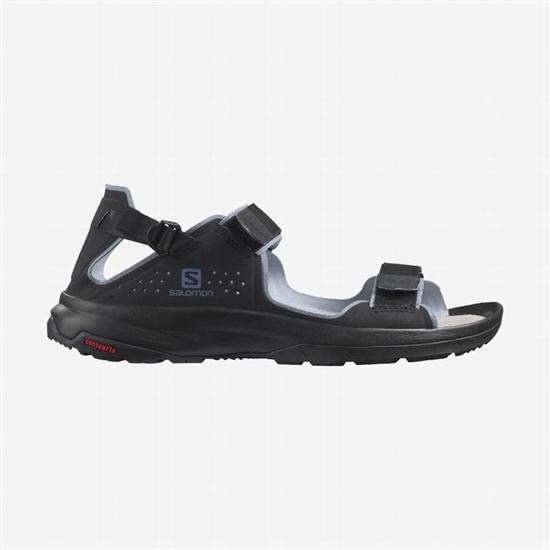 Black / Grey Men's Salomon TECH FEEL Sandals | 472-EYALUC