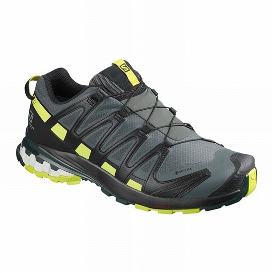 Black / Light Green Men's Salomon XA PRO 3D V8 GORE-TEX Hiking Shoes | 713-NZPTEI