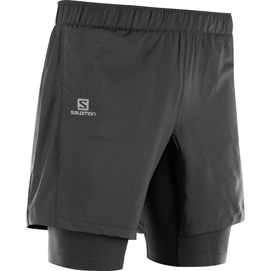 Black Men's Salomon AGILE TWINSKIN M Shorts | 361-MWHAPR