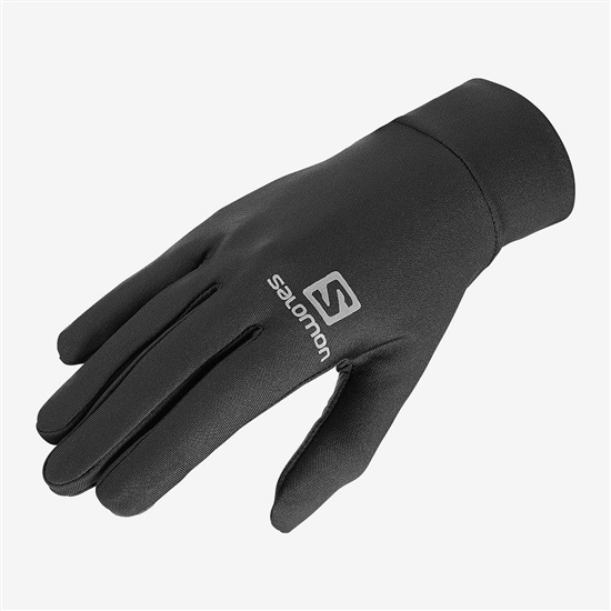 Black Men's Salomon AGILE WARM U Gloves | 436-WJXSFA