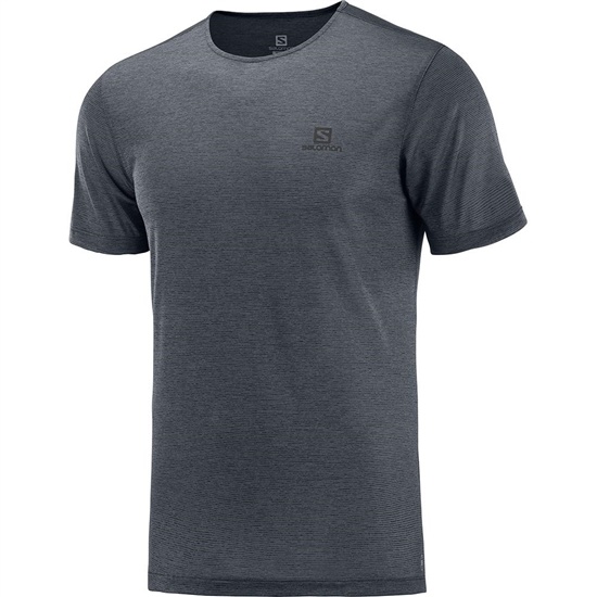 Black Men's Salomon COSMIC CREW SS M Short Sleeve T Shirts | 803-VNCZQM