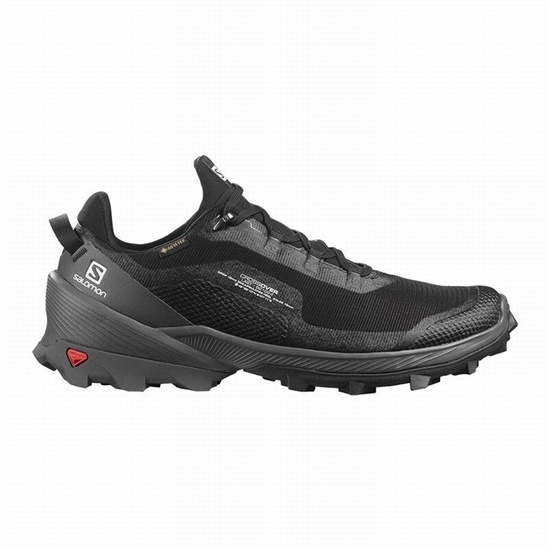 Black Men's Salomon CROSS OVER GORE-TEX Hiking Shoes | 432-QFGZOU