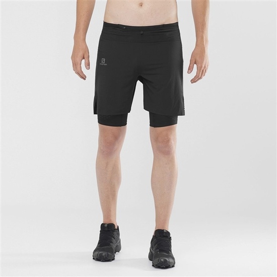 Black Men's Salomon EXO MOTION TW.SKIN SHRT M Shorts | 981-SBDUGV