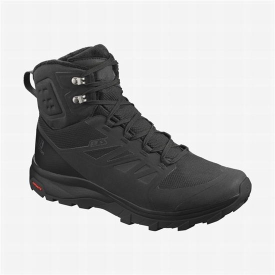 Black Men's Salomon OUTBLAST TS CSWP Winter Boots | 801-GSMXPL