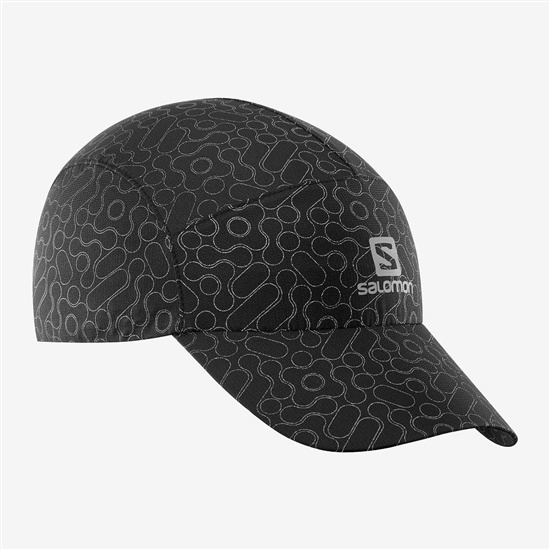 Black Men's Salomon REFLECTIVE Caps | 086-PAFTGB