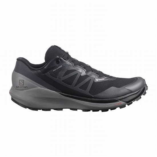 Black Men's Salomon SENSE RIDE 4 GORE-TEX INVISIBLE FIT Running Shoes | 816-SWUTHF