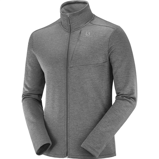 Black Men's Salomon TRANSITION FZ MID M Midlayers | 587-DJOBKZ