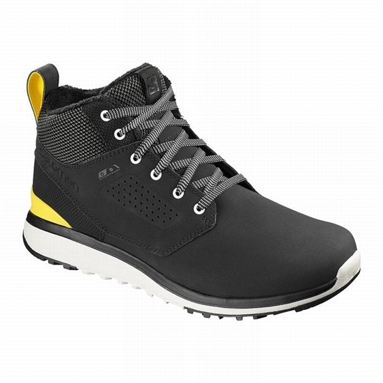 Black Men's Salomon UTILITY FREEZE CLIMASALOMON WATERPROOF Winter Boots | 704-XSDHFU