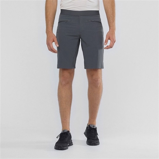 Black Men's Salomon WAYFARER PULL ON Shorts | 327-MDSTBU