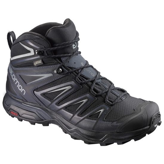 Black Men's Salomon X ULTRA 3 MID GTX Hiking Shoes | 615-WBGNTY