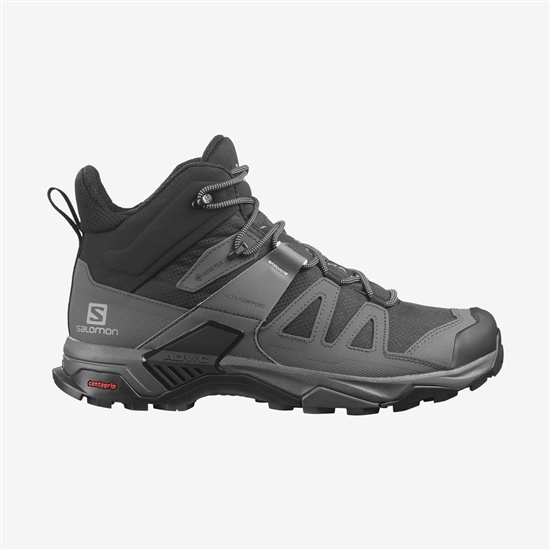 Black Men's Salomon X ULTRA 4 MID WIDE GORE-TEX Hiking Boots | 472-WVGUIL