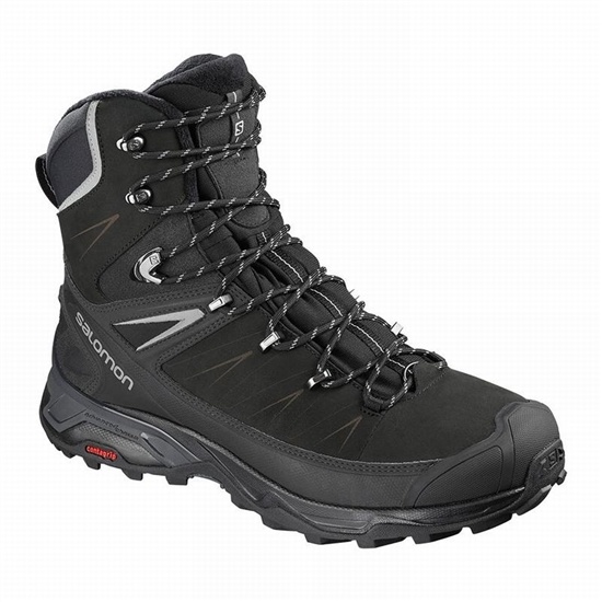 Black Men's Salomon X ULTRA CLIMASALOMON WATERPROOF 2 Winter Boots | 672-SPGBAE