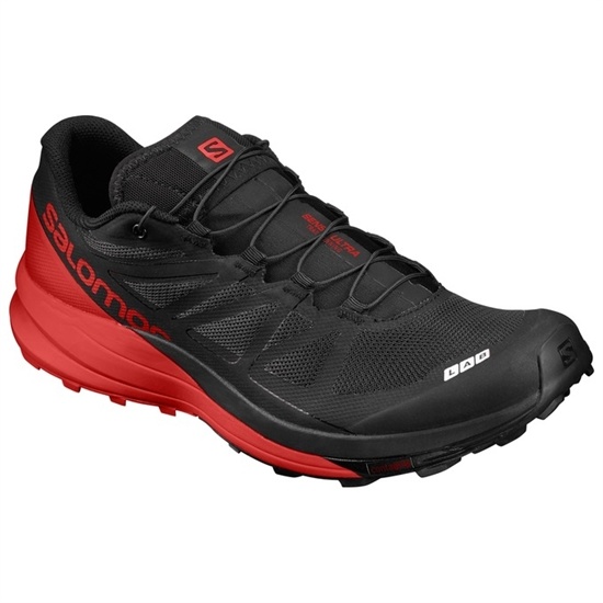 Black / Red Men's Salomon S/LAB SENSE ULTRA Trail Running Shoes | 926-BZWJAX