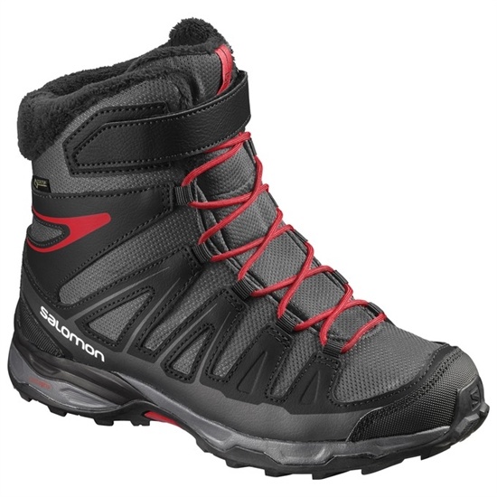 Black / Silver Kids' Salomon X-ULTRA GTX J Winter Boots | 420-EYWJID