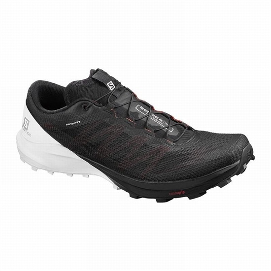 Black / White Men's Salomon SENSE PRO 4 Trail Running Shoes | 172-EMGAQW