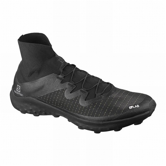 Black / White Men's Salomon S/LAB CROSS Trail Running Shoes | 695-POSJFV