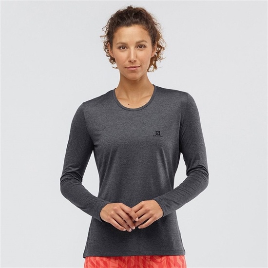 Black Women's Salomon AGILE LS Midlayers | 674-HJCBQK