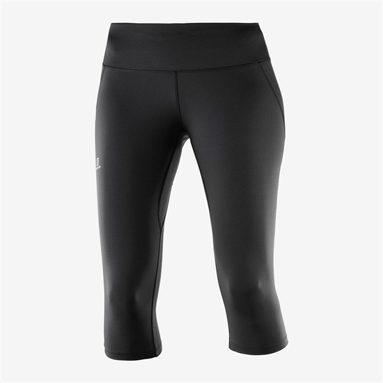 Black Women's Salomon AGILE MID Tights | 391-DSTZCV