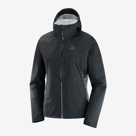 Black Women's Salomon BONATTI WATERPROOF Jackets | 930-HJGRDZ