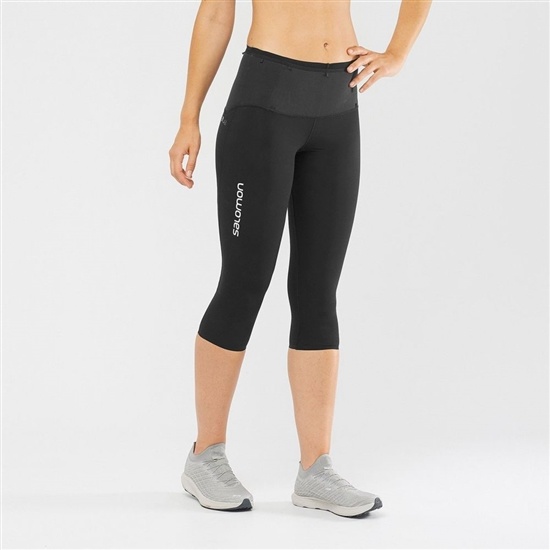 Black Women's Salomon S/LAB NSO MID Tights | 096-FKUNBE
