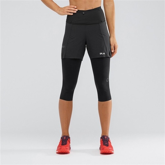 Black Women's Salomon S/LAB Shorts | 426-KFTQJM