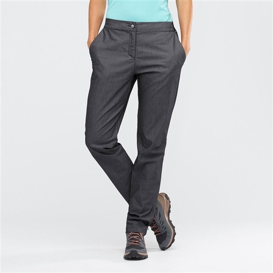 Black Women's Salomon WAYFARER TAPERED DENIM Pants | 372-CHEZQR