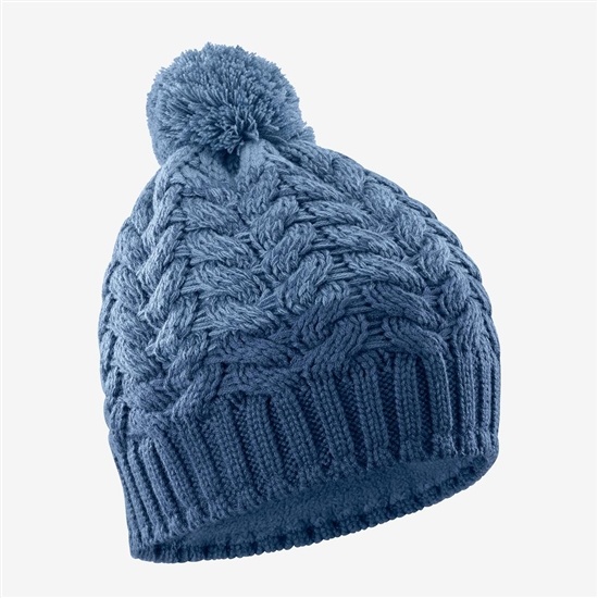 Blue Men's Salomon POLY Beanie | 961-SVRYQL