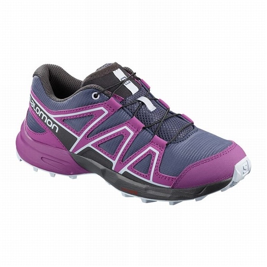 Blue / Purple Kids' Salomon SPEEDCROSS Trail Running Shoes | 728-PDKFRE