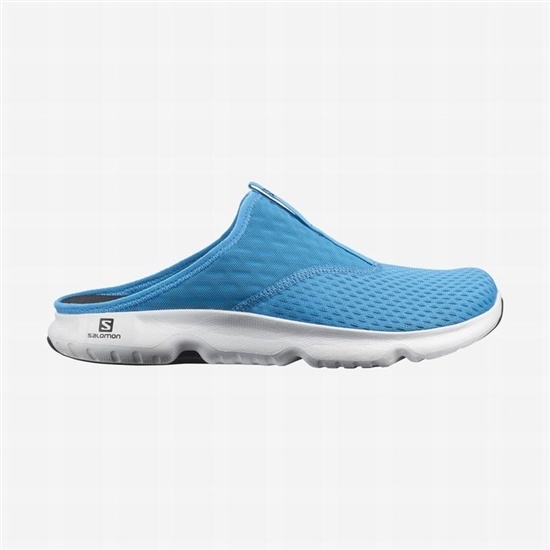 Blue / White Men's Salomon REELAX SLIDE 5.0 Sandals | 329-MHWPKI