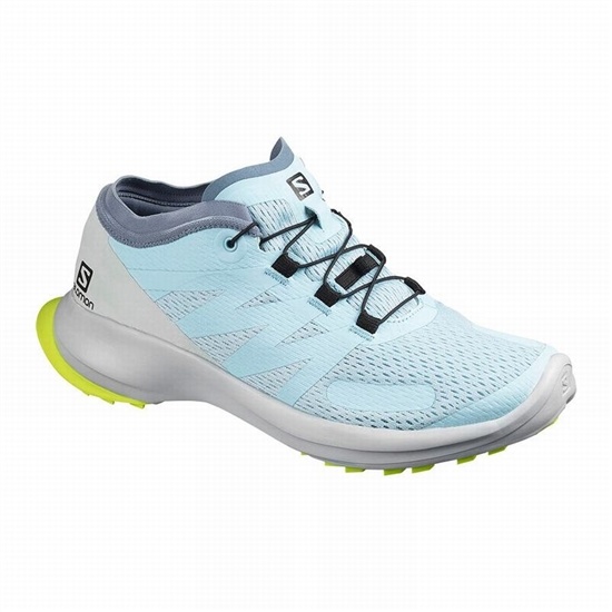 Blue / Yellow Women's Salomon SENSE FLOW W Trail Running Shoes | 857-KPYFWL