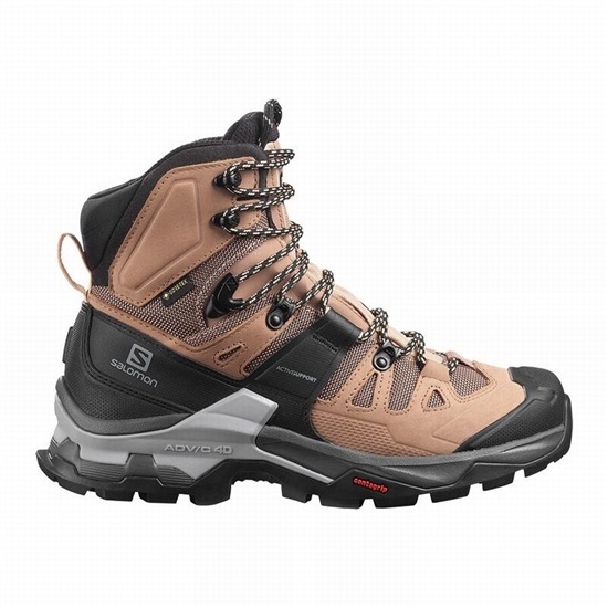 Brown / Black Women's Salomon QUEST 4 GORE-TEX Hiking Boots | 645-SPUGZM